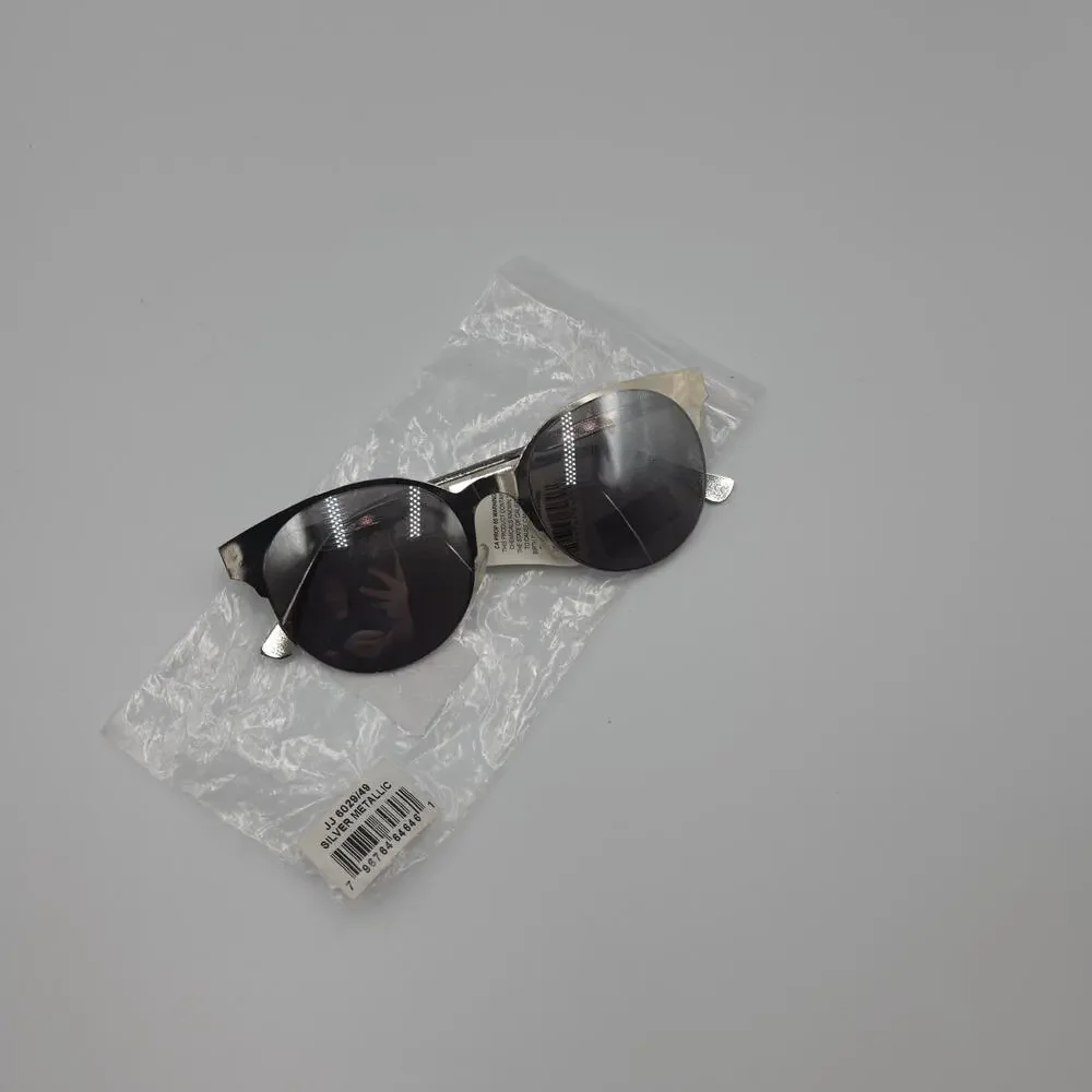 Joe’s Jeans Women's Browline Geometric Cat Eye Sunglasses in Silver Metallic